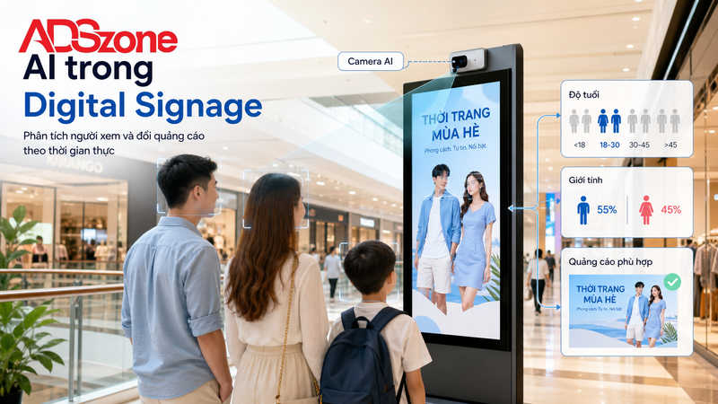 Ứng dụng AI trong quảng cáo màn hình kỹ thuật số (Digital Signage)