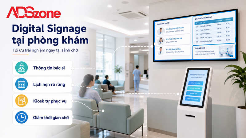 Ứng dụng Digital Signage và giải pháp hiển thị phòng khám tối ưu trải nghiệm