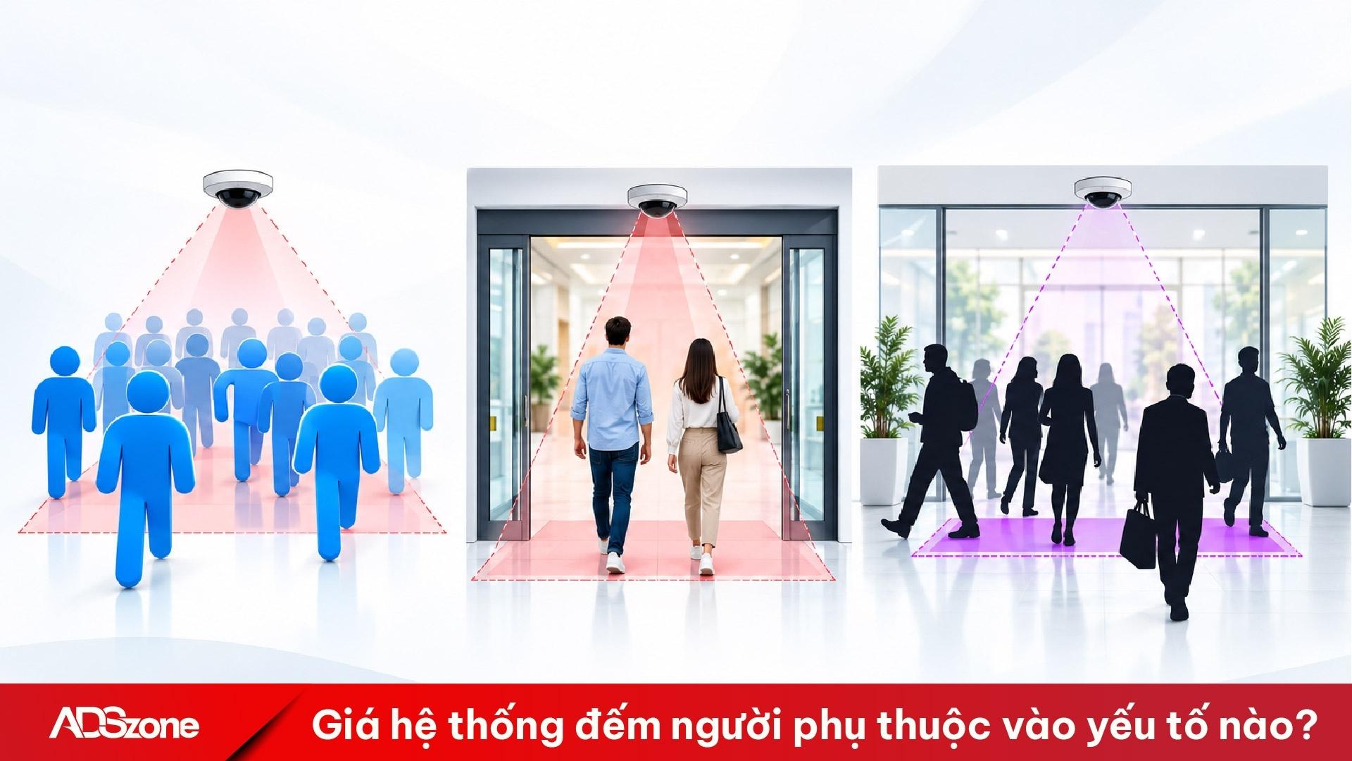 Các yếu tố ảnh hưởng đến giá hệ thống đếm người, từ thiết bị, tính năng đến chi phí lắp đặt và vận hành