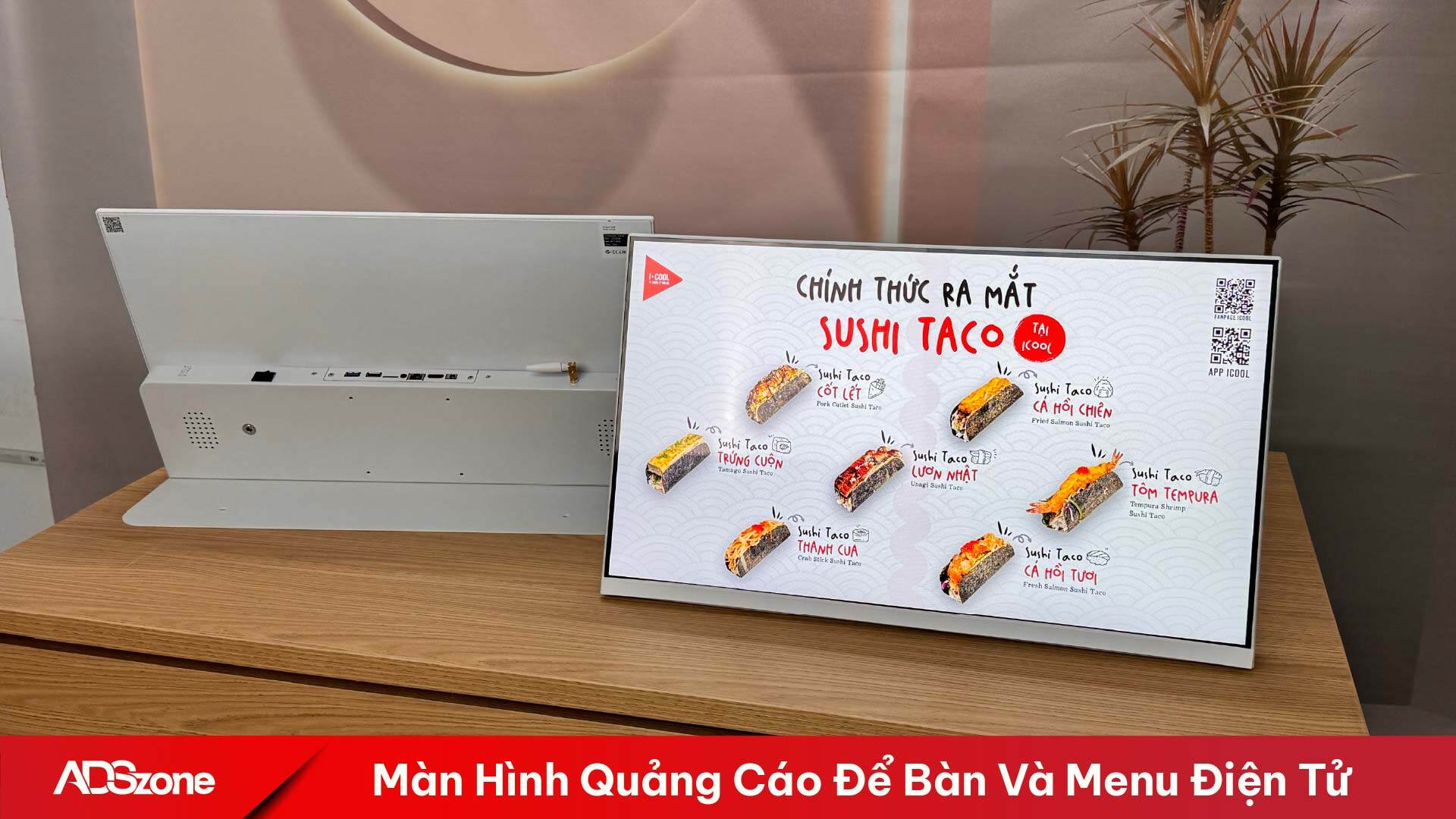 Màn hình quảng cáo để bàn hỗ trợ khách hàng tra cứu thông tin tại quầy dịch vụ