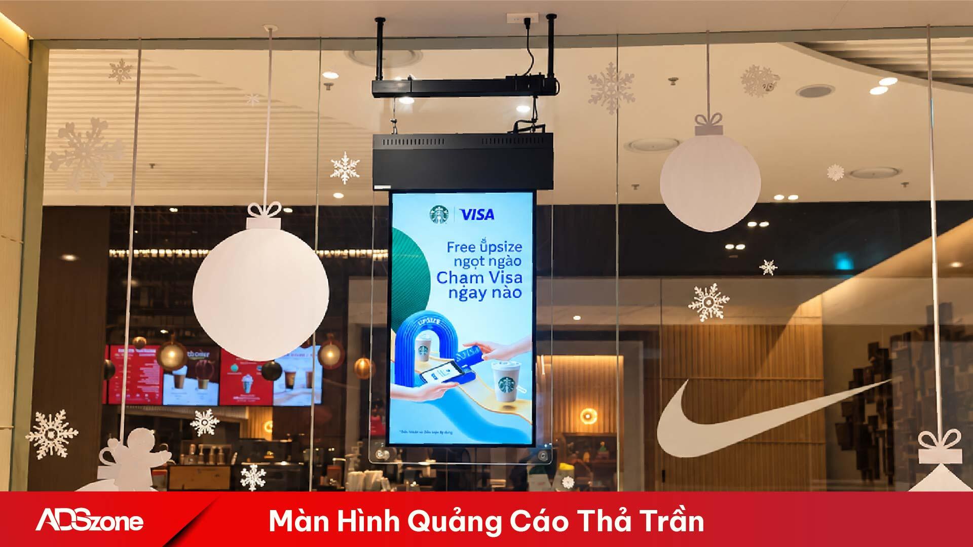 Giải pháp màn hình kỹ thuật số lắp treo từ trần nhà, tối ưu tầm nhìn hai chiều 