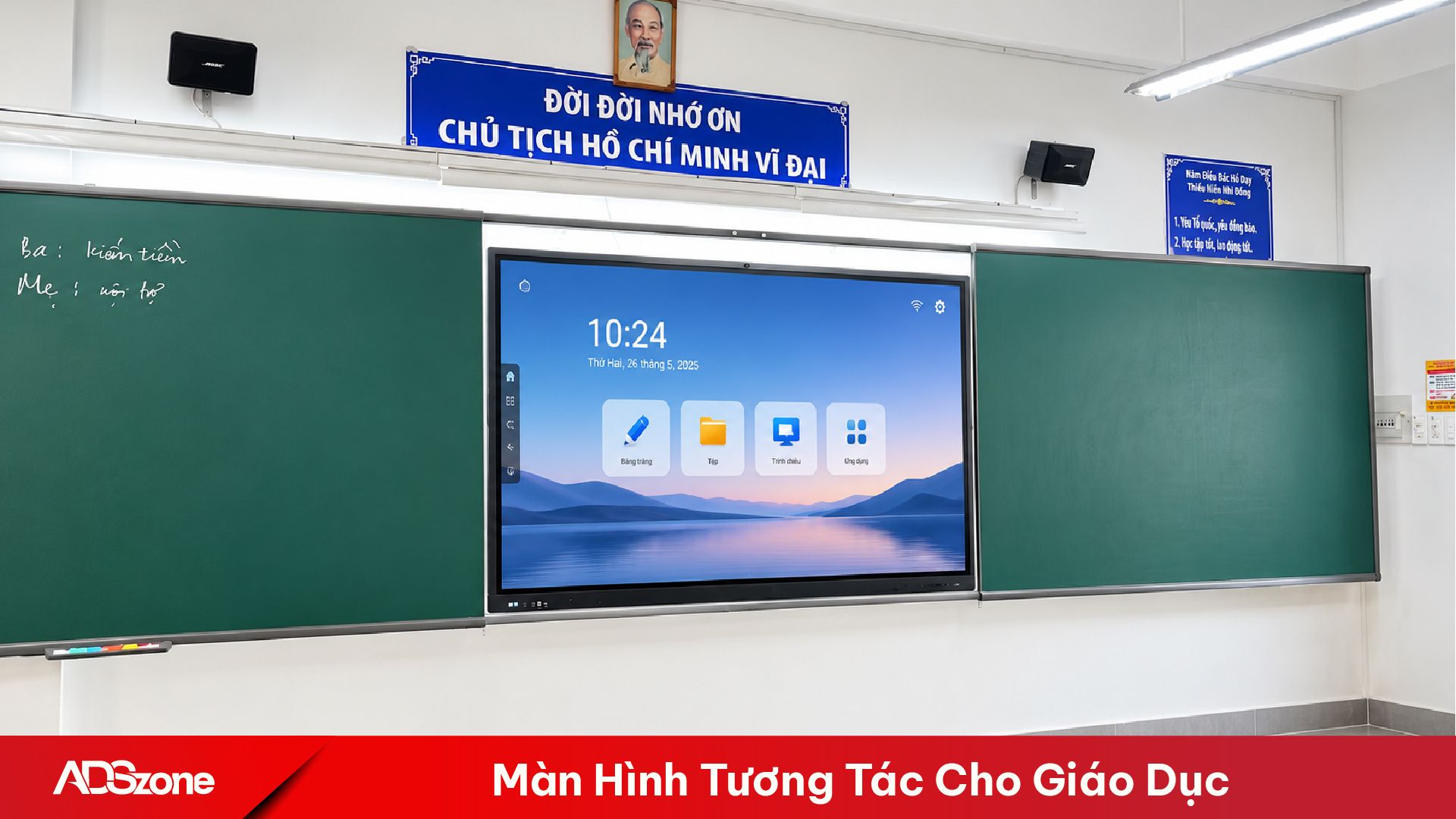 Màn hình tương tác giáo dục tích hợp AI, hỗ trợ viết tay, nhận diện nội dung và giảng dạy trực quan