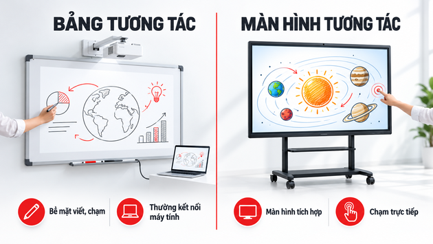 Bảng tương tác và màn hình tương tác là gì?