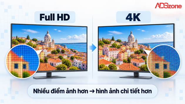 Độ phân giải 4K và Full HD là gì?