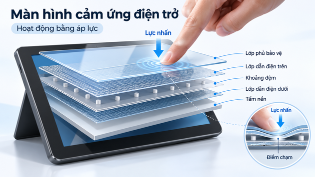 Màn hình cảm ứng điện trở là gì?