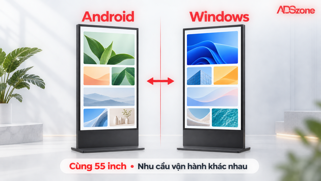 So sánh màn hình quảng cáo Android và Windows