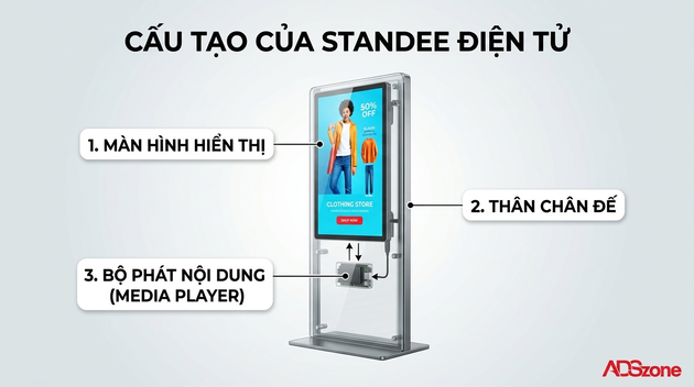 Standee điện tử có cấu tạo như thế nào?