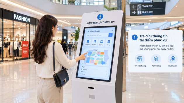 5 ứng dụng phổ biến của kiosk cảm ứng