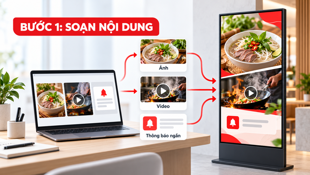 Hệ thống Digital Signage hiển thị và quản lý nội dung trên màn hình kỹ thuật số