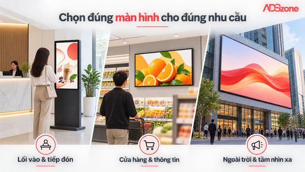 Nên chọn loại màn hình quảng cáo nào cho nhu cầu của bạn?
