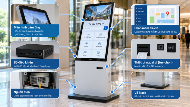 Cấu tạo của kiosk tra cứu thông tin