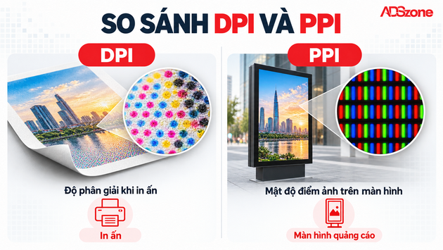 Bảng so sánh DPI và PPI