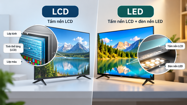 LCD và LED khác nhau thế nào?