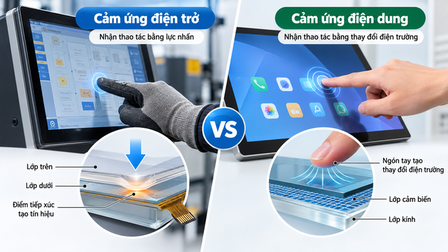 Cảm ứng điện trở và điện dung khác nhau thế nào?