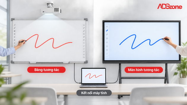 Nên chọn bảng tương tác hay màn hình tương tác?