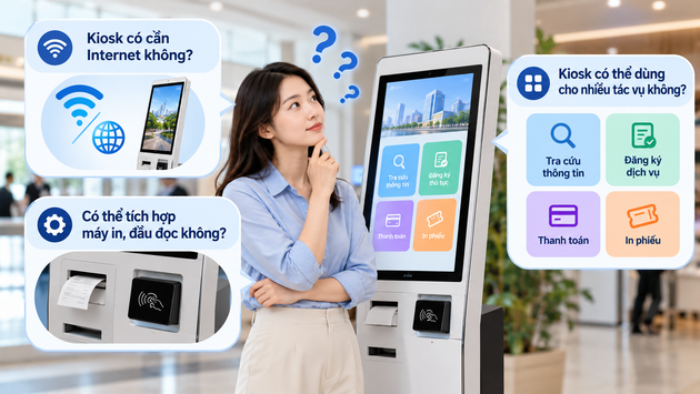 Kiosk cảm ứng khác gì màn hình quảng cáo thông thường?