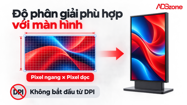 Khi chuẩn bị hình ảnh và video cho màn hình quảng cáo, cần quan tâm thông số nào?