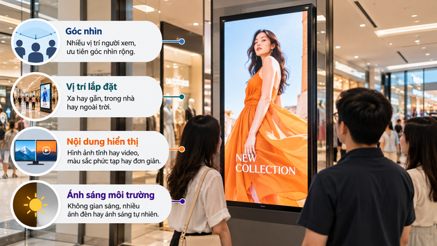 Nên quan tâm tấm nền nào khi dùng màn hình quảng cáo?